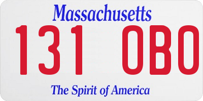 MA license plate 131OB0