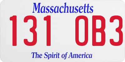MA license plate 131OB3