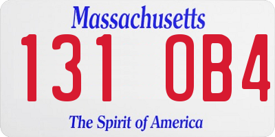 MA license plate 131OB4