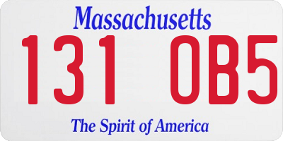 MA license plate 131OB5