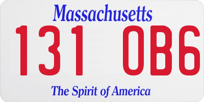 MA license plate 131OB6
