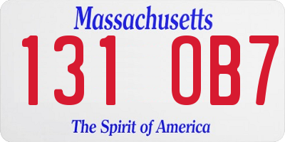 MA license plate 131OB7