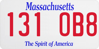 MA license plate 131OB8