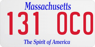 MA license plate 131OC0