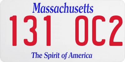 MA license plate 131OC2