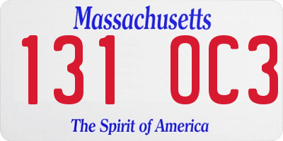MA license plate 131OC3