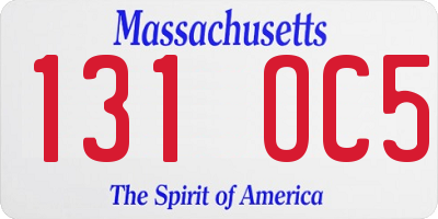 MA license plate 131OC5