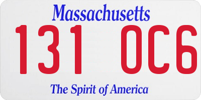 MA license plate 131OC6
