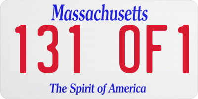MA license plate 131OF1