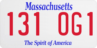 MA license plate 131OG1