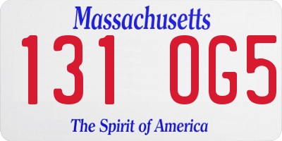 MA license plate 131OG5