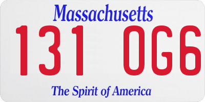 MA license plate 131OG6