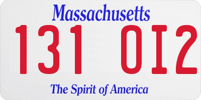 MA license plate 131OI2