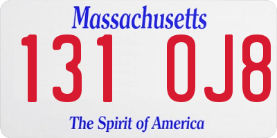 MA license plate 131OJ8