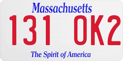 MA license plate 131OK2