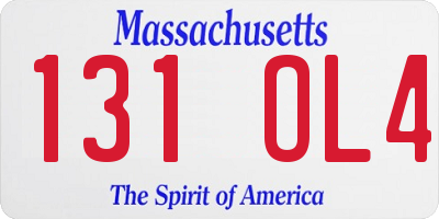 MA license plate 131OL4