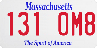 MA license plate 131OM8