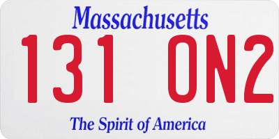 MA license plate 131ON2