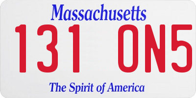 MA license plate 131ON5
