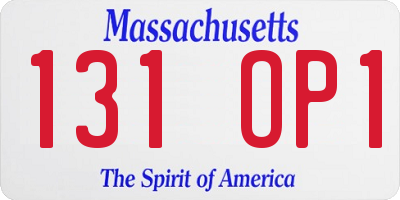 MA license plate 131OP1