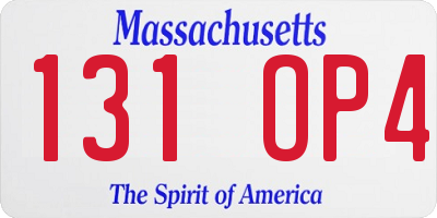 MA license plate 131OP4