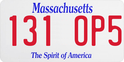 MA license plate 131OP5