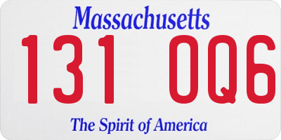 MA license plate 131OQ6