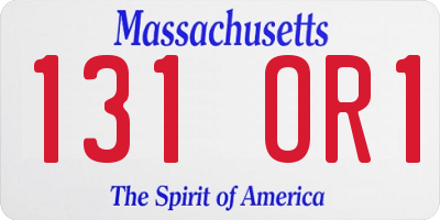 MA license plate 131OR1