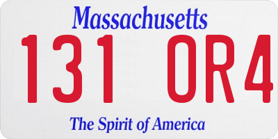 MA license plate 131OR4