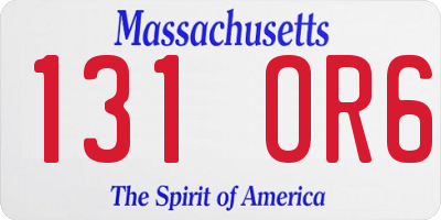 MA license plate 131OR6