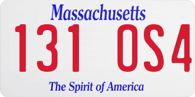 MA license plate 131OS4