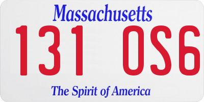 MA license plate 131OS6