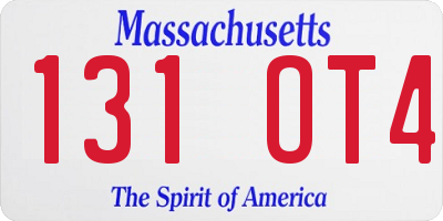 MA license plate 131OT4