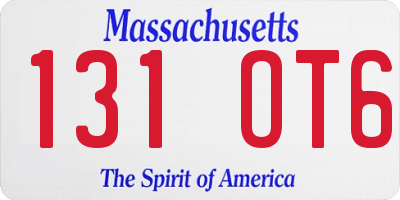 MA license plate 131OT6