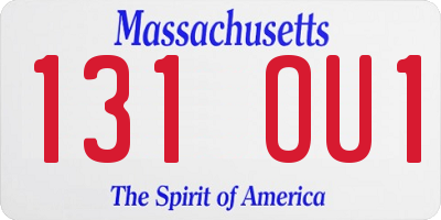 MA license plate 131OU1