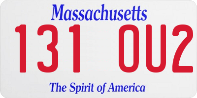 MA license plate 131OU2