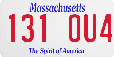MA license plate 131OU4