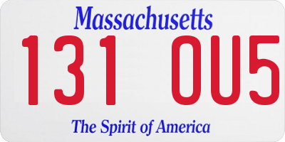 MA license plate 131OU5