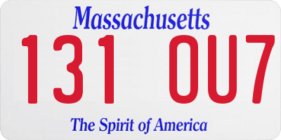 MA license plate 131OU7