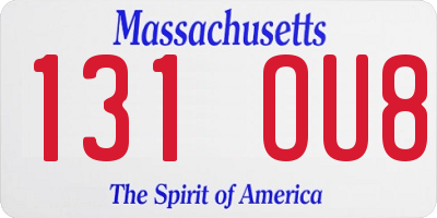 MA license plate 131OU8