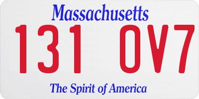 MA license plate 131OV7