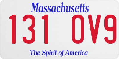 MA license plate 131OV9