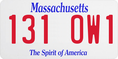 MA license plate 131OW1