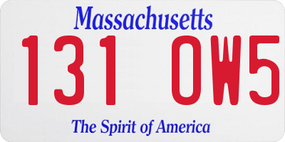 MA license plate 131OW5