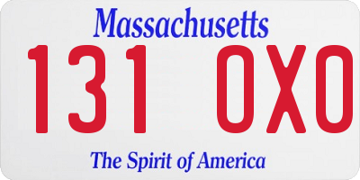 MA license plate 131OX0