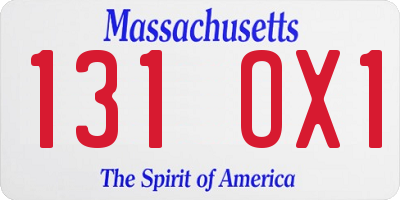 MA license plate 131OX1
