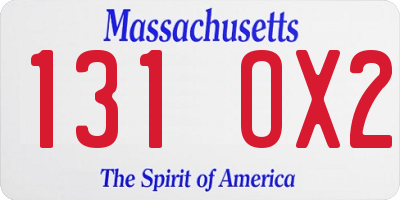 MA license plate 131OX2