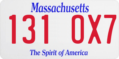 MA license plate 131OX7