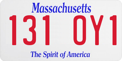 MA license plate 131OY1