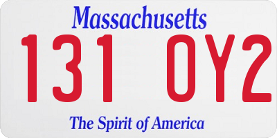 MA license plate 131OY2